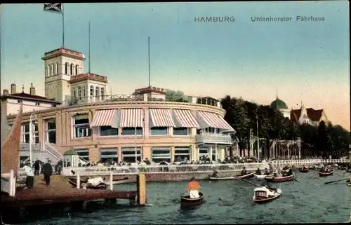 Ak Hamburg Uhlenhorst, Fährhaus am Ufer