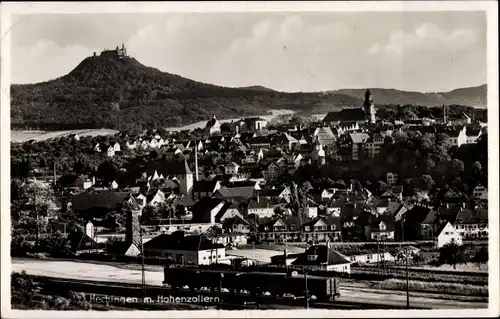 Ak Hechingen in Baden Württemberg, Gesamtansicht, Hohenzollern