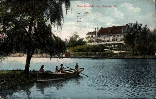 Ak Dortmund, Blick auf die Buschmühle Gondelteich