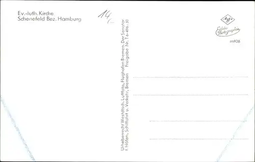 Ak Schenefeld in Holstein, Fliegeraufnahme der Kirche