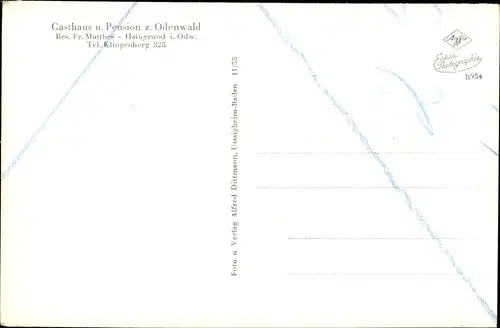 Ak Haingrund Lützelbach im Odenwald Hessen, Teilansichten, Gasthof zum Odenwald