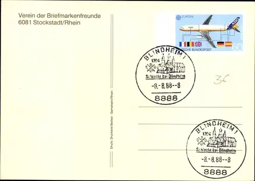 Künstler Ak Jahn, F., Stockstadt am Rhein Hessen, 1. Lokal Postverbindungsstelle, 140 Jahre Post