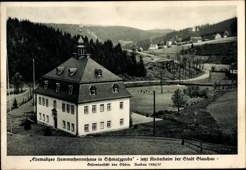 Ak Schmalzgrube Jöhstadt im Erzgebirgem, Ehemaliges Hammerherrenhaus, Kinderheim der Stadt Glauchau