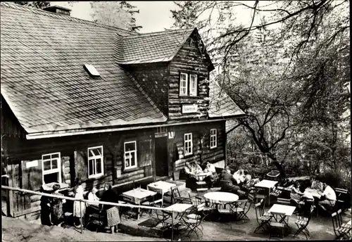 Ak Waschleithe Grünhain Beierfeld im Erzgebirge, Köhlerhütte