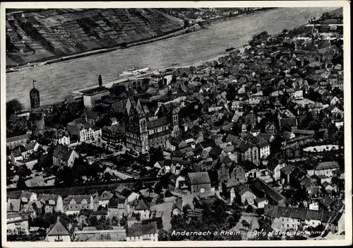 Ak Andernach am Rhein, Fliegeraufnahme der Stadt