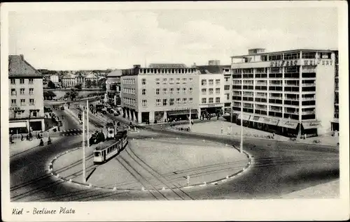 Ak Hansestadt Kiel, Berliner Platz, Straßenbahnen