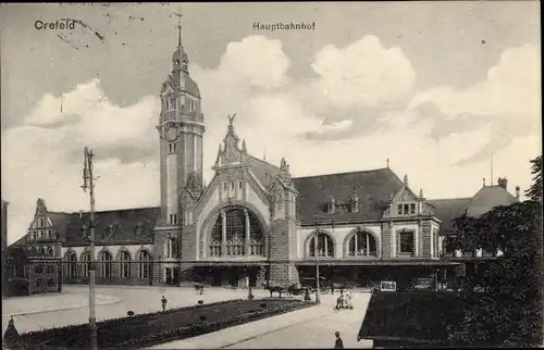 Ak Krefeld am Niederrhein, Hauptbahnhof