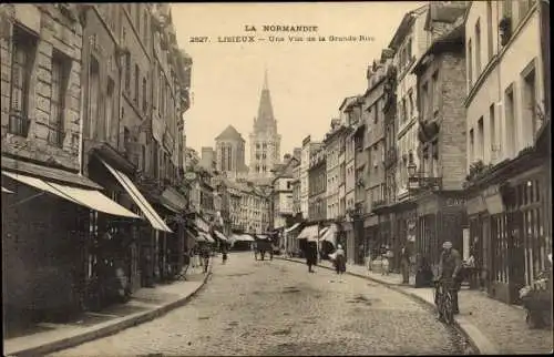 Ak Lisieux Calvados, Une vue de la Grande Rue