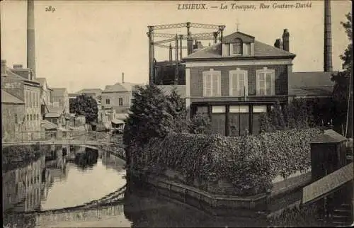 Ak Lisieux Calvados, La Toucques, Rue Gustave David