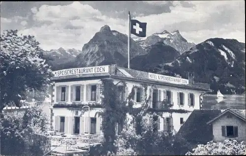 Ak Sisikon am Vierwaldstättersee Kanton Uri, Hotel Eden