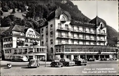 Ak Flüelen Kanton Uri Schweiz, Hotel Urnerhof, Hotel Sternen