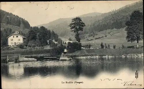 Ak Le Rudlin Vosges, Wasserpartie, Haus