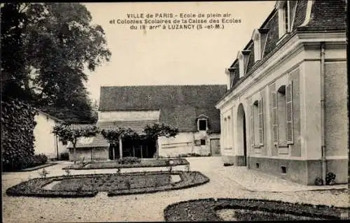 Ak Luzancy Seine et Marne, Ville de Paris, Ecole de plein air et Colonies Scolaire, 18e Arr.