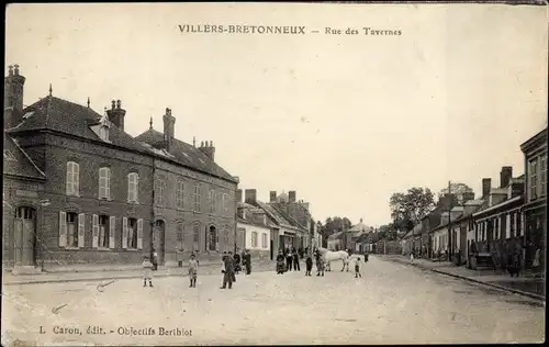 Ak Villers Bretonneux Somme, Rue des Tavernes