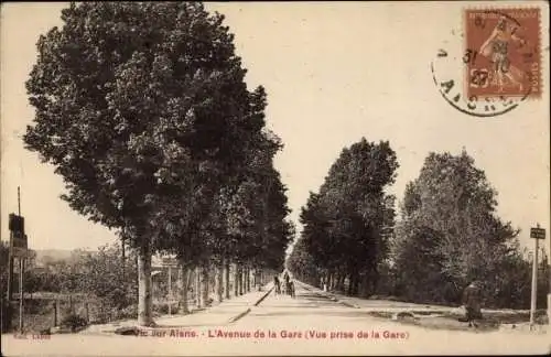 Ak Vic sur Aisne, L'Avenue de la Gare