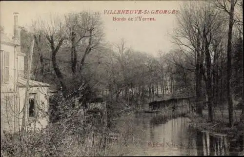 Ak Villeneuve St. Georges Essonne, Bords de l'Yerres