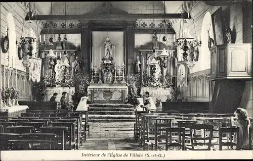 Ak Villabé Essonne, Interieur de l'Eglise