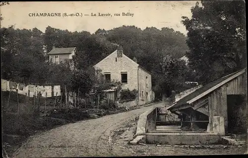 Ak Champagne sur Oise Val d´Oise, Le Lavoir, rue Bellay