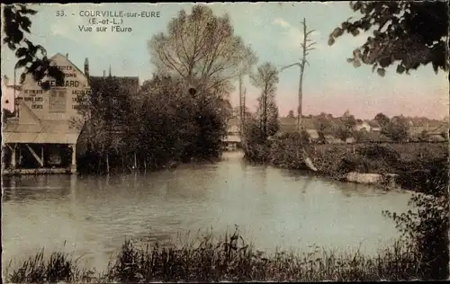 Ak Courville Eure et Loir, Vue sur l'Eure