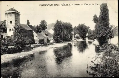 Ak Saint Père sous Vézelay Yonne, Vue sur la Cure