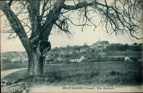 Ak Saint Agnan Yonne, Vue Generale