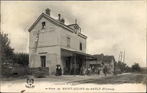 Ak Saint Julien du Sault Yonne, La Gare