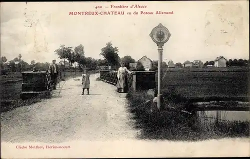 Ak Montreux Château Territoire de Belfort, Frontiere, Vu du Poteau Allemand