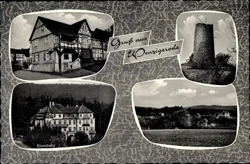 Ak Wenzigerode im Kellerwald, Turm, Gasthof, Ebersberg