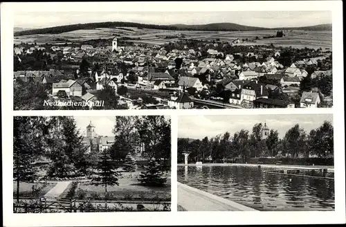 Ak Neukirchen am Knüll Hessen, Gesamtansicht, Park, Freibad