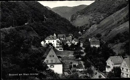 Ak Boppard Rhein Mühltal, Wohnhäuser im Tal, Bergstraße