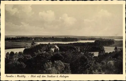 Ak Penzlin in Mecklenburg, Blick auf den Stadtsee und Anlagen
