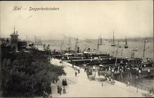 Ak Hansestadt Kiel, Seegartenbrücken