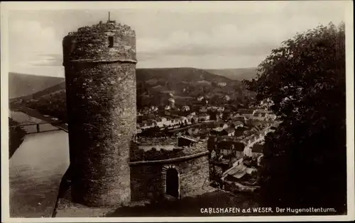 Ak Bad Karlshafen an der Weser, Hugenottenturm