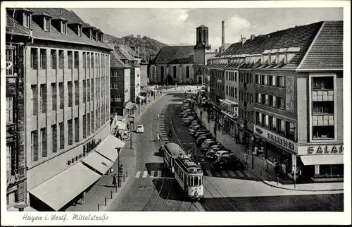 Ak Hagen in Westfalen, Mittelstraße