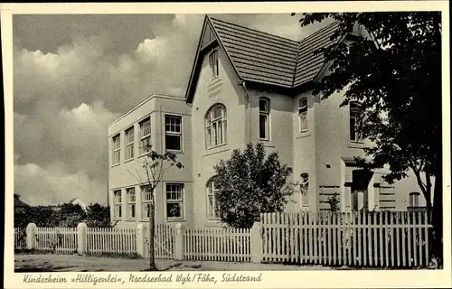 Ak Wyk auf Föhr Nordfriesland, Kinderheim Hilligenlei, Südstrand