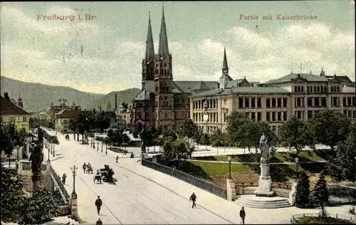 Ak Freiburg im Breisgau, Kaiserbrücke