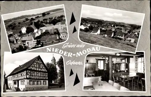 Ak Nieder Modau Ober Ramstadt in Hessen, Panorama, Gasthaus Zur Krone