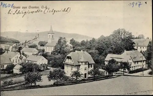 Ak Crostau Schirgiswalde Kirschau in Sachsen, Panorama, Kirche