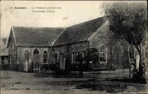 Ak Conakry Guinea, Le Temple Protestant, Protestant Church
