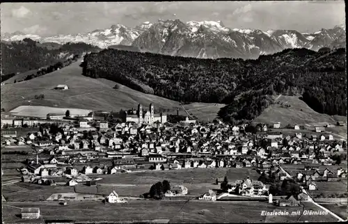 Ak Einsiedeln Kanton Schwyz Schweiz, Gesamtansicht, Glärnisch