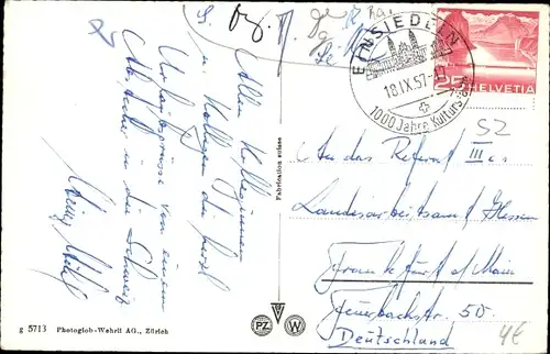 Ak Einsiedeln Kanton Schwyz Schweiz, Gesamtansicht, Glärnisch