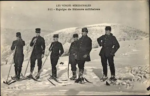 Ak Vosges Frankreich, Equipe de Skieurs militaires