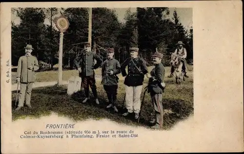 Ak Col de Bonhomme Didolshausen Vosges, Frontiere Franco-Allemande