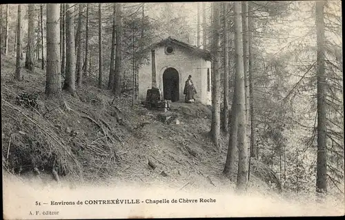 Ak Contrexéville Vosges, Chapelle de Chevre Roche