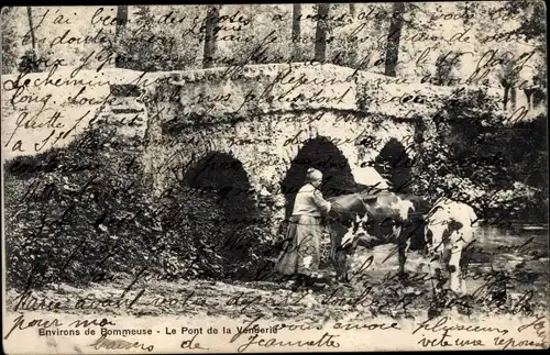 Ak Pommeuse Seine et Marne, Le Pont de la Venderie