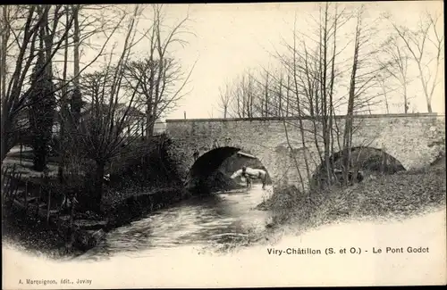 Ak Viry Chatillon Essonne, Le Pont Godot