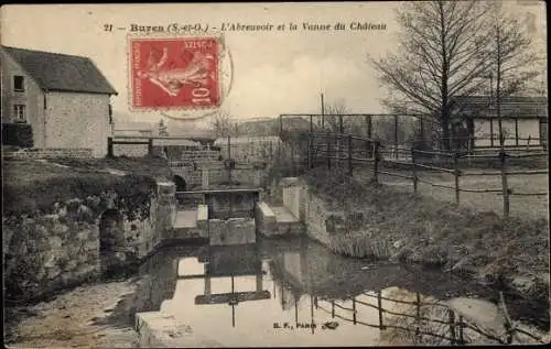 Ak Bures Essonne, L'Abreuvoir, La Vanne du Chateau