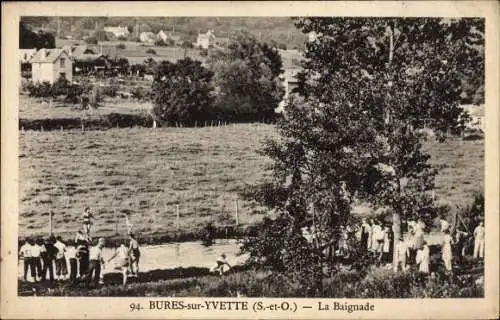 Ak Bures sur Yvette Essonne, La Baignade