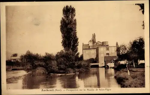 Ak Autheuil Eure, Perspective sur le Moulin de Saint Vigor