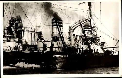Foto Ak Deutsches Kriegsschiff SMS Nassau, Kaiserliche Marine, Großlinienschiff, Nassau Klasse